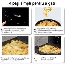 Friteuză cu Aer Cald S-18 Air Fryer 2400W, Afisaj Digital LCD Touch Control