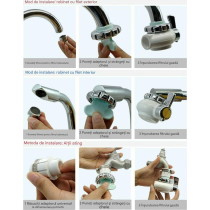 Filtru de Apa pentru robinet, 1 L / min, Material ABS, Temperatura aplicabila 5 ° C - 38° C, Alb