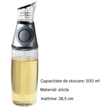 Dispenser pentru Ulei și Oțet, 500 ml, cu Buton – Precizie și Eleganță în Bucătărie