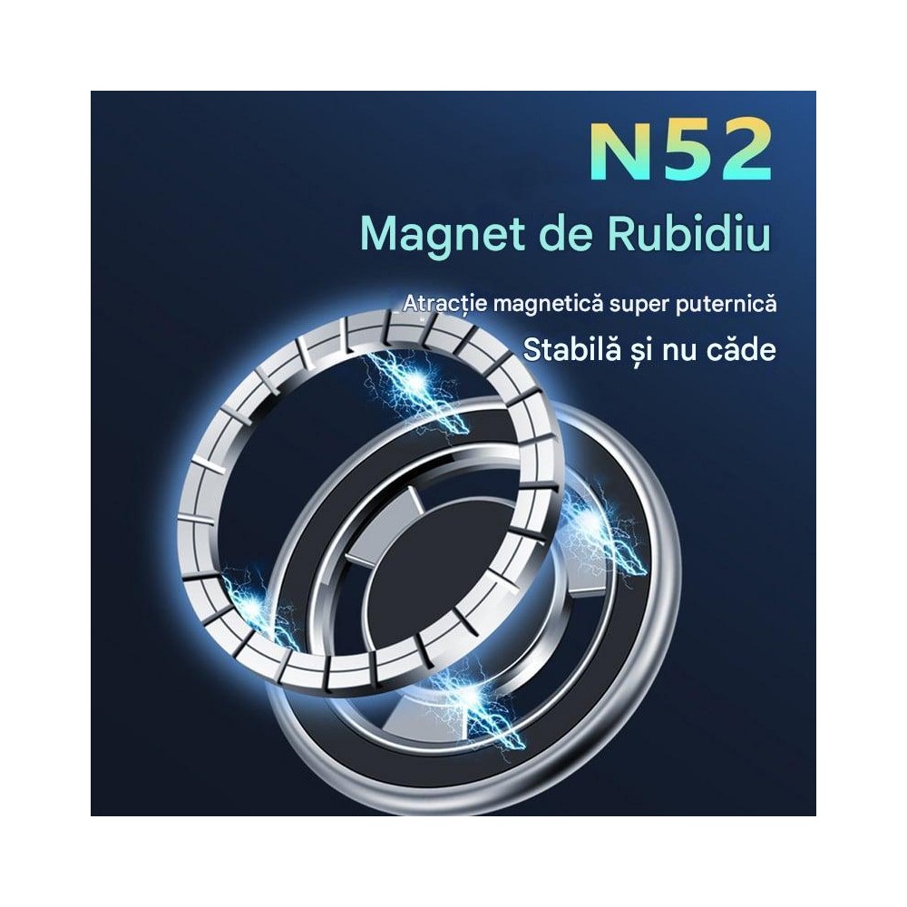 Suport Telefon Auto Magnetic Pliabil – Rotire 360° pentru Confort Maxim