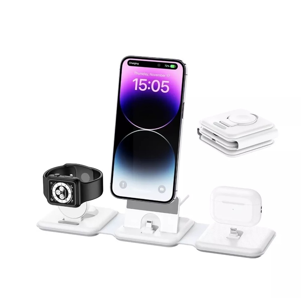 Suport 3in1 pentru Apple Watch, AirPods & Încărcare Rapidă Wireless iPhone